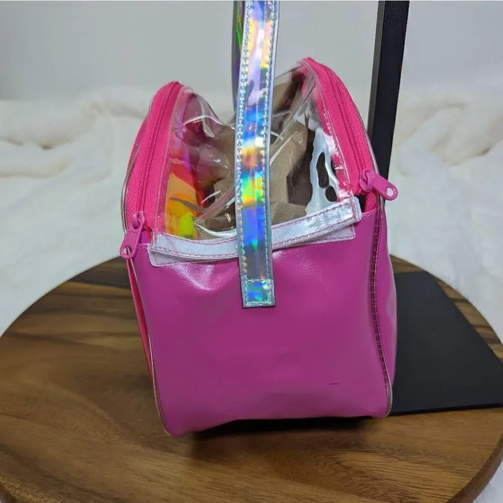 Barbie Kids Rainbow Cloud Play Purse  Zip Closure Fun Clear Pink